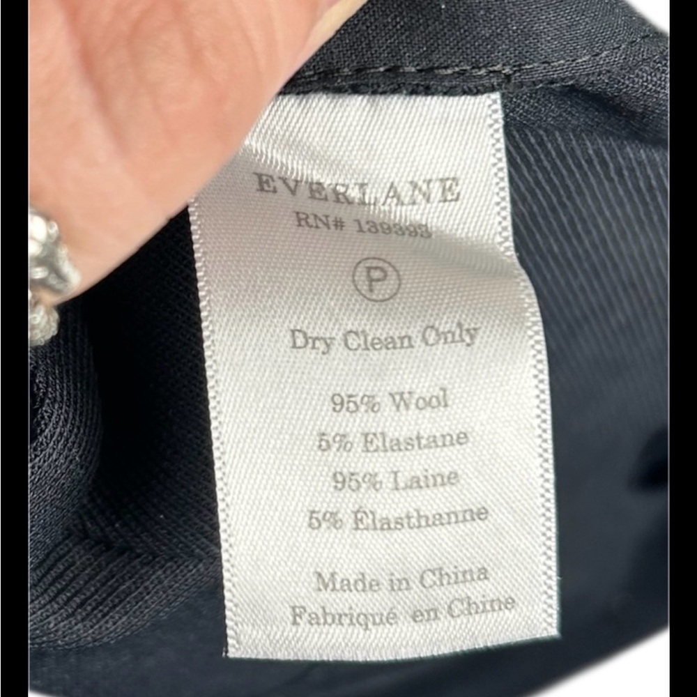 Everlane Wool  Black Straight Leg Dress Pants Size 8 - Picture 4 of 4